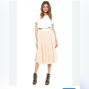 Torn by Ronny Kobo Cream and Tan A-Line Skirt